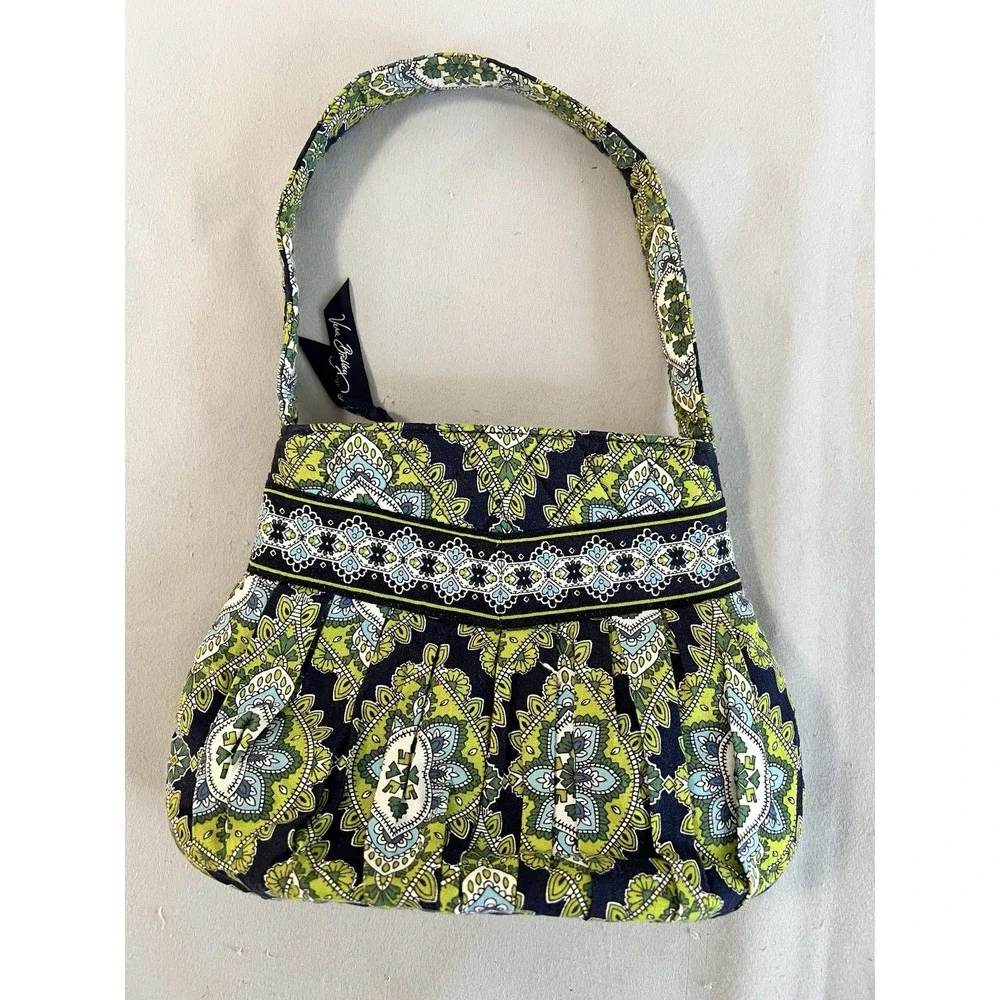 Vera Bradley Hannah‎ Purse Hand Bag Cambridge Pattern Blue Green Paisley Quilted